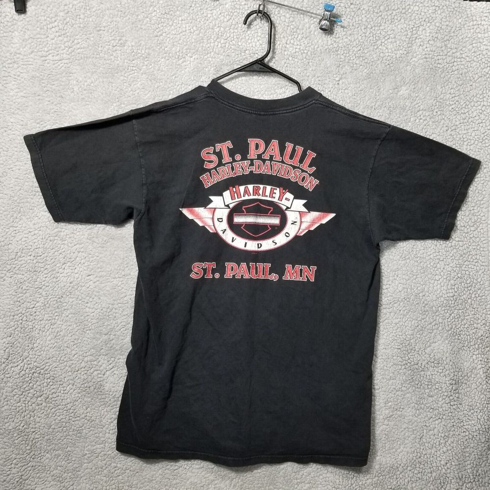 Harley Davidson men's XL vintage 1997 wash worn shirt eagle tribal St Paul MN - Picture 9 of 13